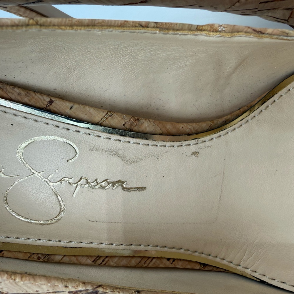 Jessica Simpson Analista Natural Cork Platform Heels Sophisticated Classic Pumps - Picture 10 of 16